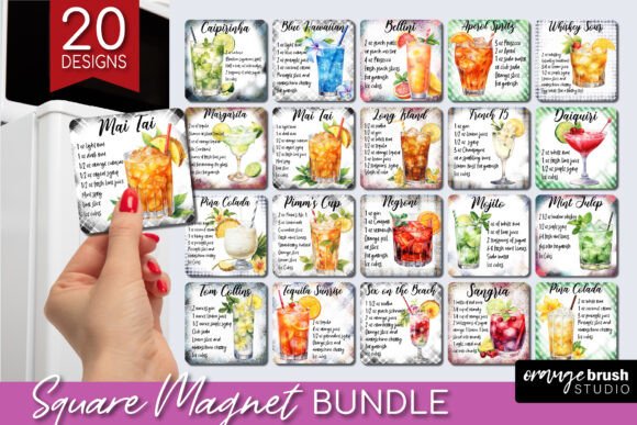 Download Cocktail Recipe Magnet PNG Bundle - Recipe Collection
