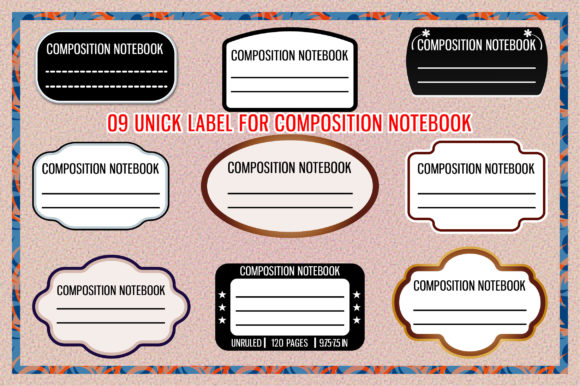Download Unique Composition Notebook Label - Label Collection