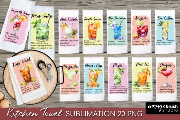 Download Kitchen Towel Cocktail Recipe PNG Bundle - Premium Resources