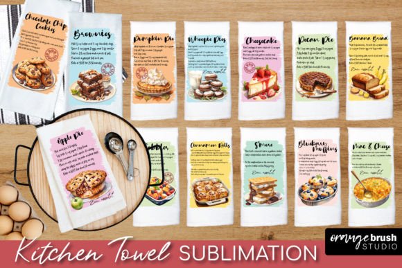 Download Baking Recipe Kitchen Towel PNG Bundle - Recipe Collection